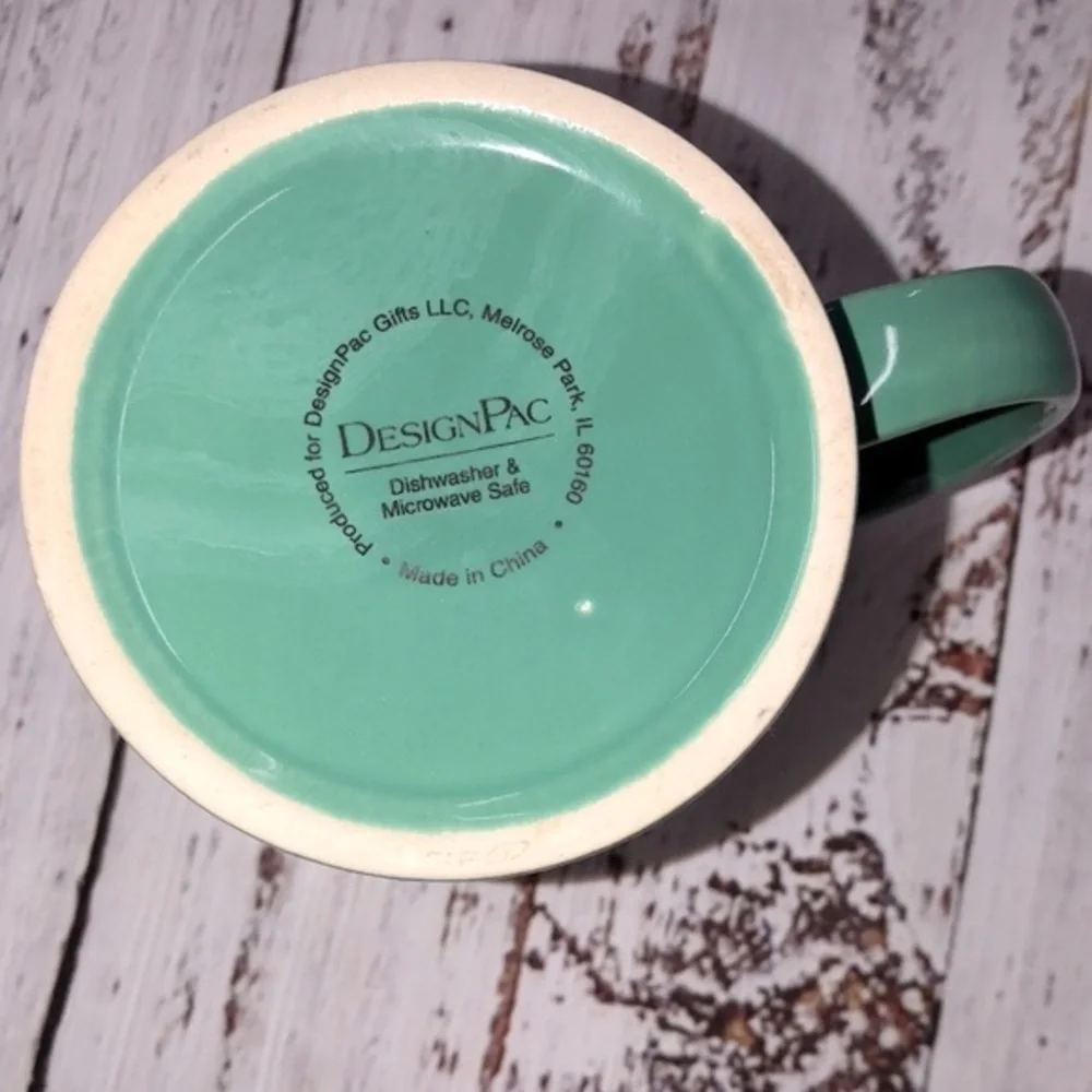Warm Wishes Christmas green plaid coffee mug